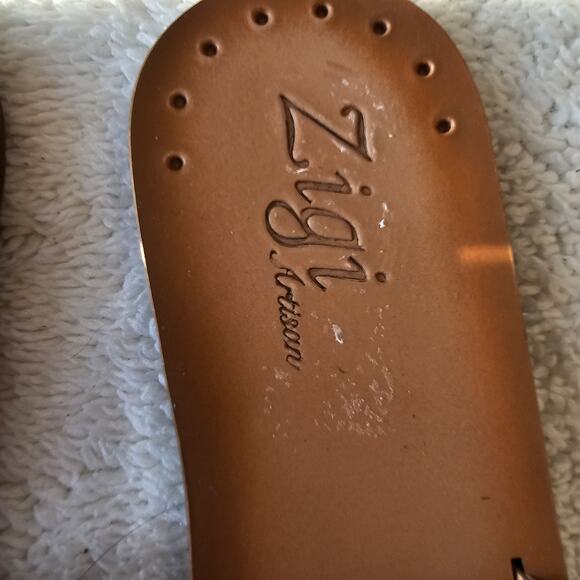 Zigi Artisan Women's Laylee Suede Leather Slide Sandals Size 10M Open Toe Brown - Picture 2 of 6